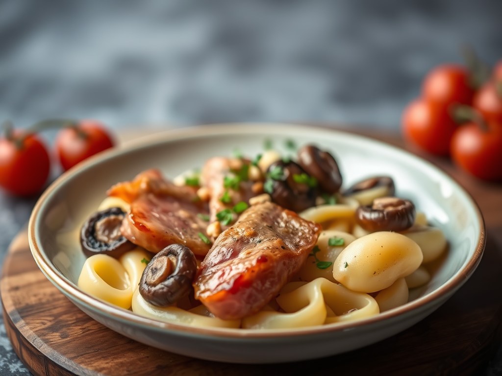 Kalfsgebraad saltimbocca, AI-gegenereerde illustratie