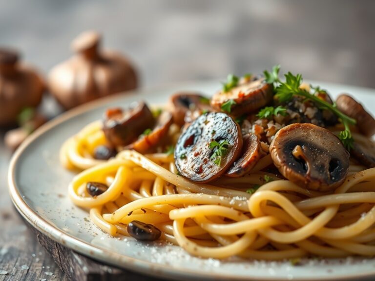 Kalfslapje met mosterd en champignons — AI-gegenereerde illustratie