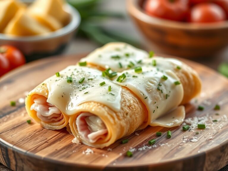 Kalfsrolletje gevuld met asperges, kaas en ham