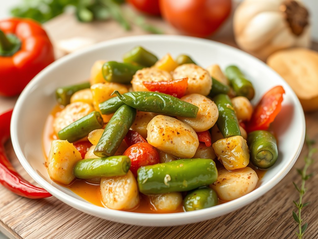 Kalfsschenkels met Lomboks en Paprika, AI-gegenereerde illustratie