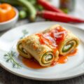 Kalkoenrolletjes met paprikavulling