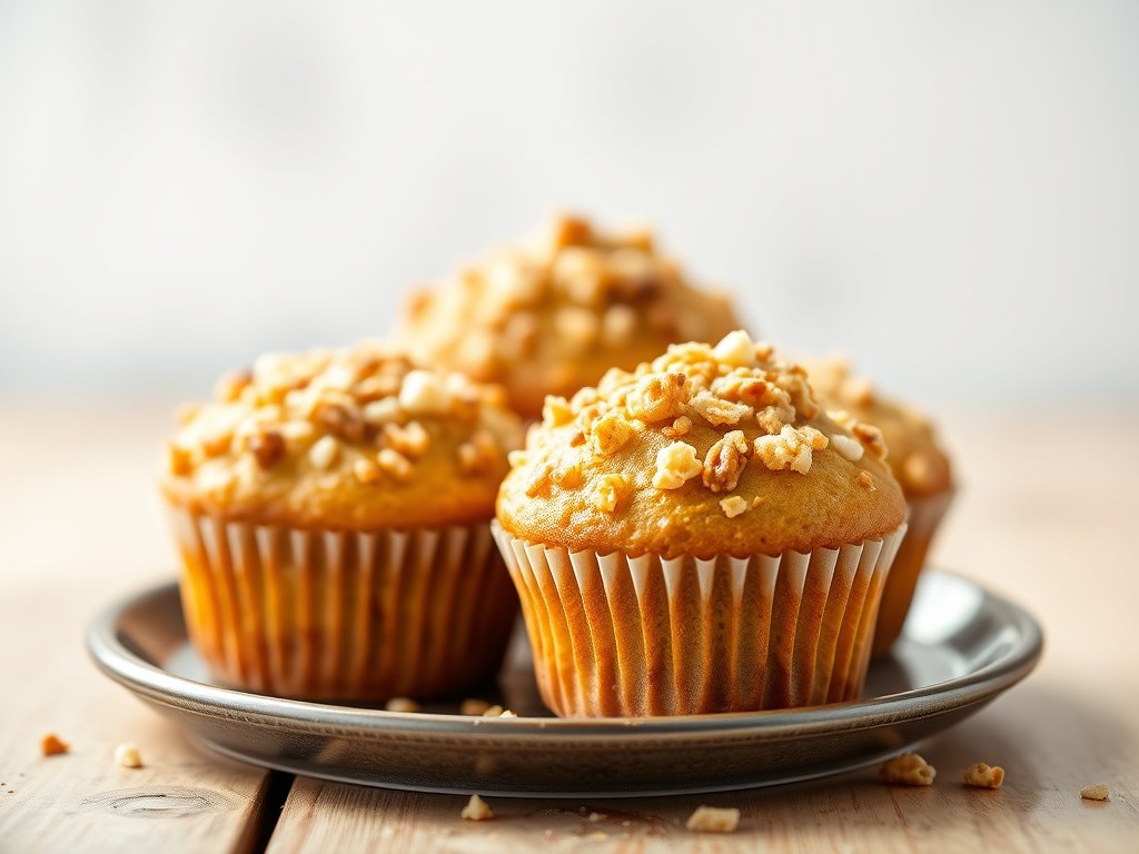 Kaneelmuffins met chrunchy topping, AI-gegenereerde illustratie