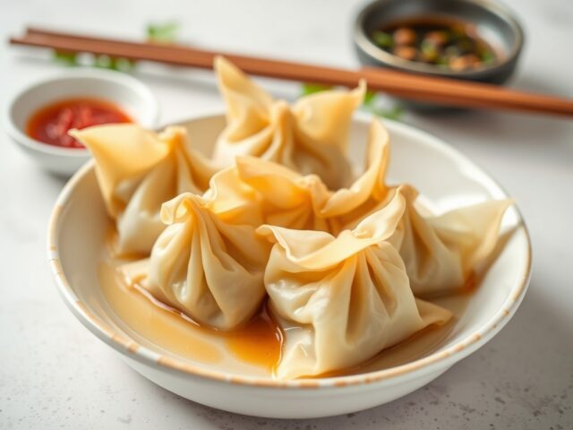 Kantonese wontons — AI-gegenereerde illustratie