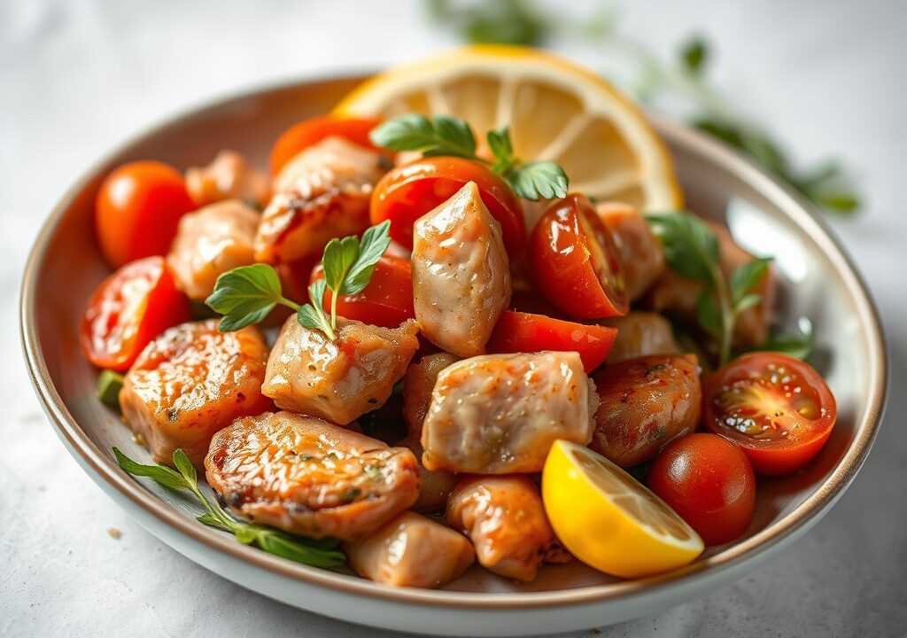 Kekererwten met Tomatensalade — AI-gegenereerde illustratie