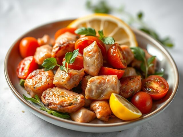 Kekererwten met Tomatensalade — AI-gegenereerde illustratie
