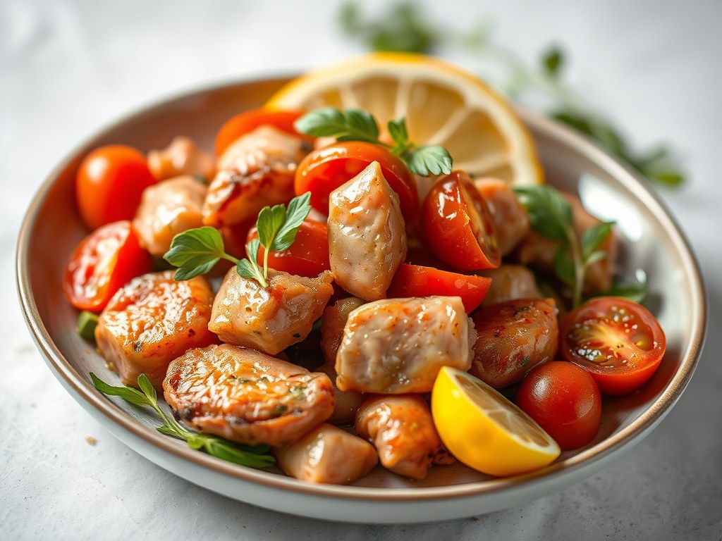 Kekererwten met Tomatensalade, AI-gegenereerde illustratie
