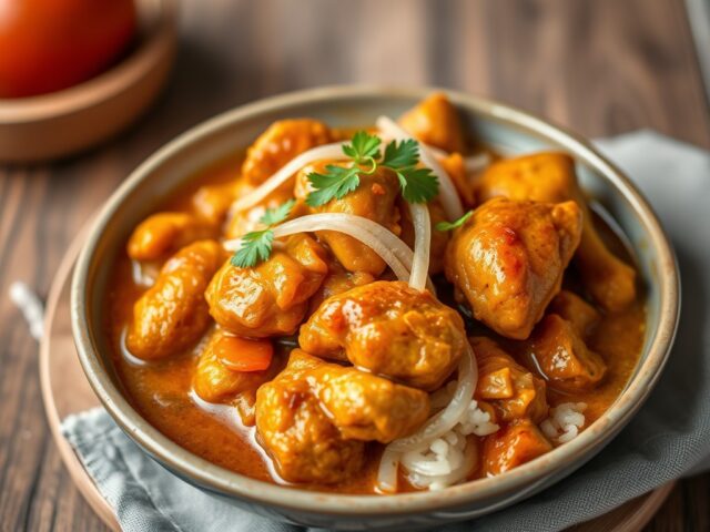 Kerrie Kip uit de Slowcooker — AI-gegenereerde illustratie