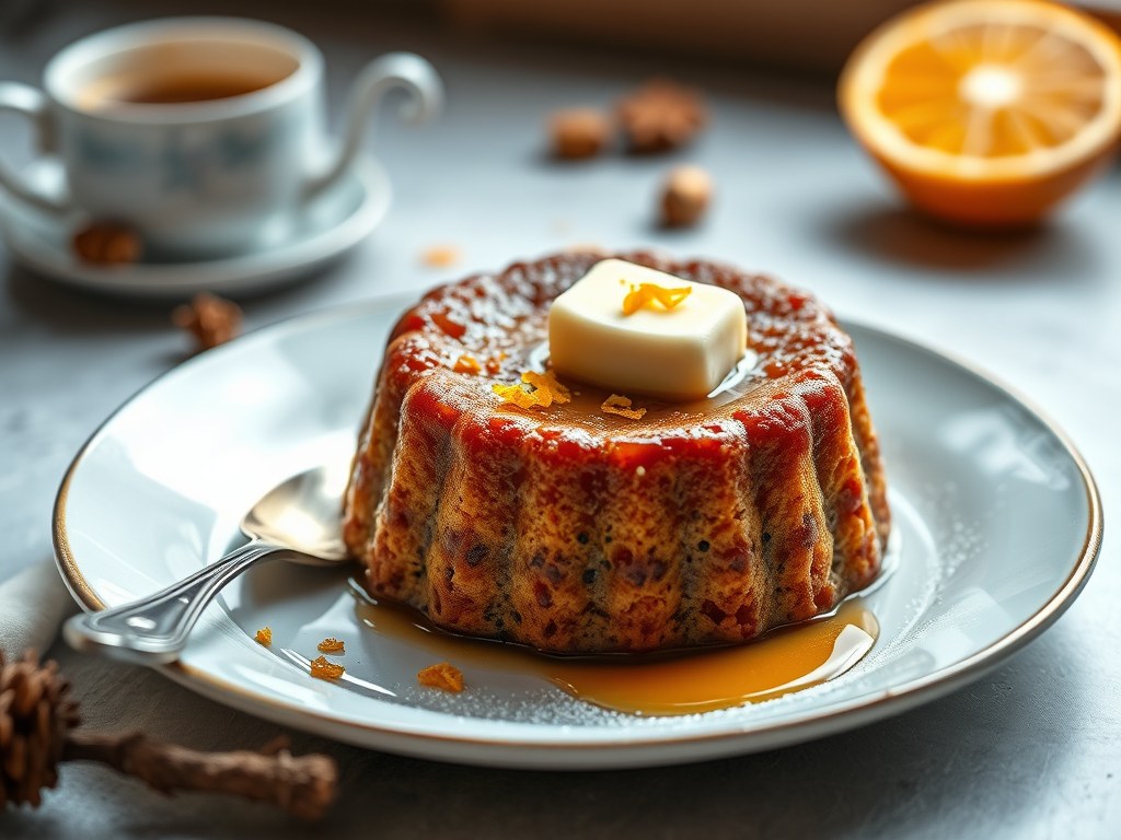 Kerstpudding, AI-gegenereerde illustratie