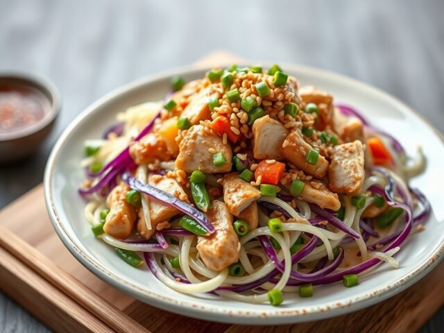 Kip – Kool Salade (China) — AI-gegenereerde illustratie