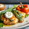 Kip en geroosterde paprika uit de oven