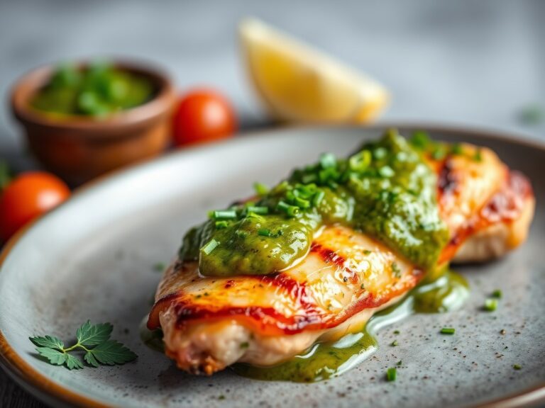 Kip in Spek met Salsa Verde — AI-gegenereerde illustratie