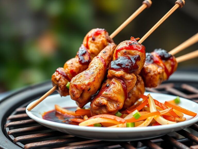 Kip-sate voor de BBQ! — AI-gegenereerde illustratie