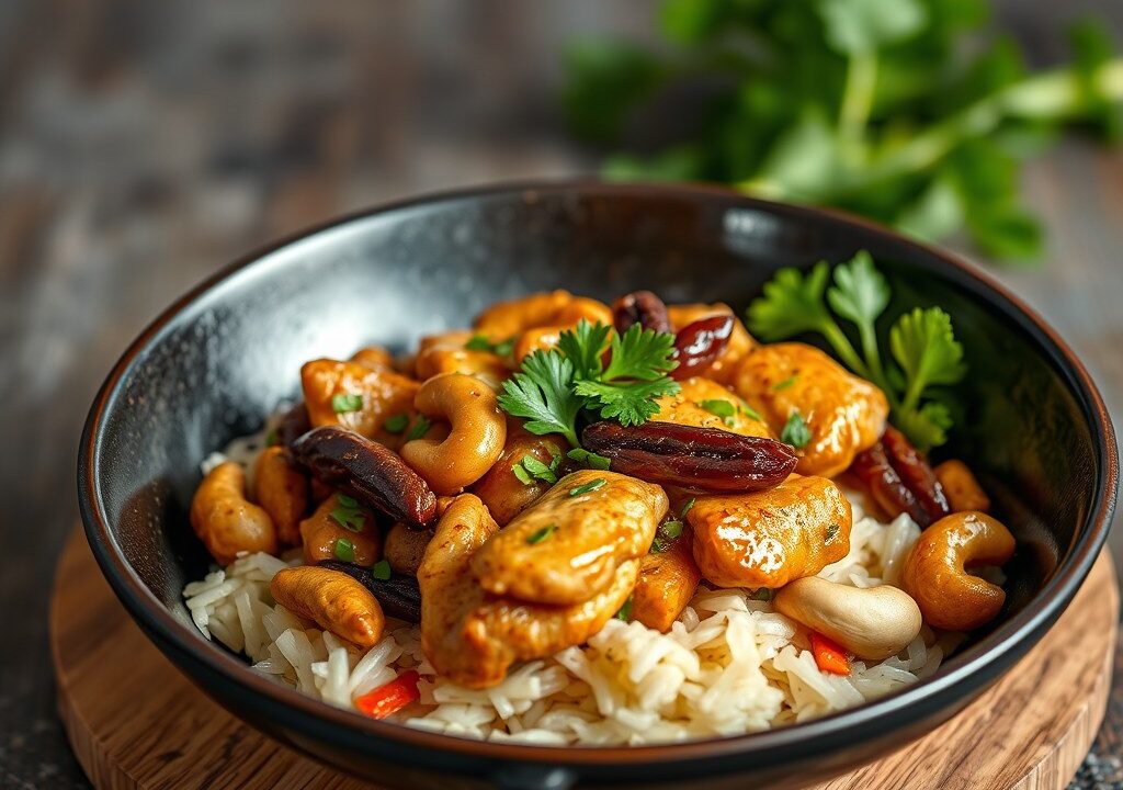 Kip uit de Wok met Asperges en Cashewnoten, AI-gegenereerde illustratie