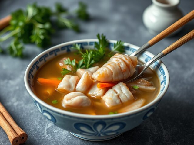 Kippenborst in Chinese Bouillon — AI-gegenereerde illustratie