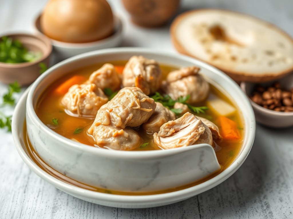Kippenbouillon, AI-gegenereerde illustratie