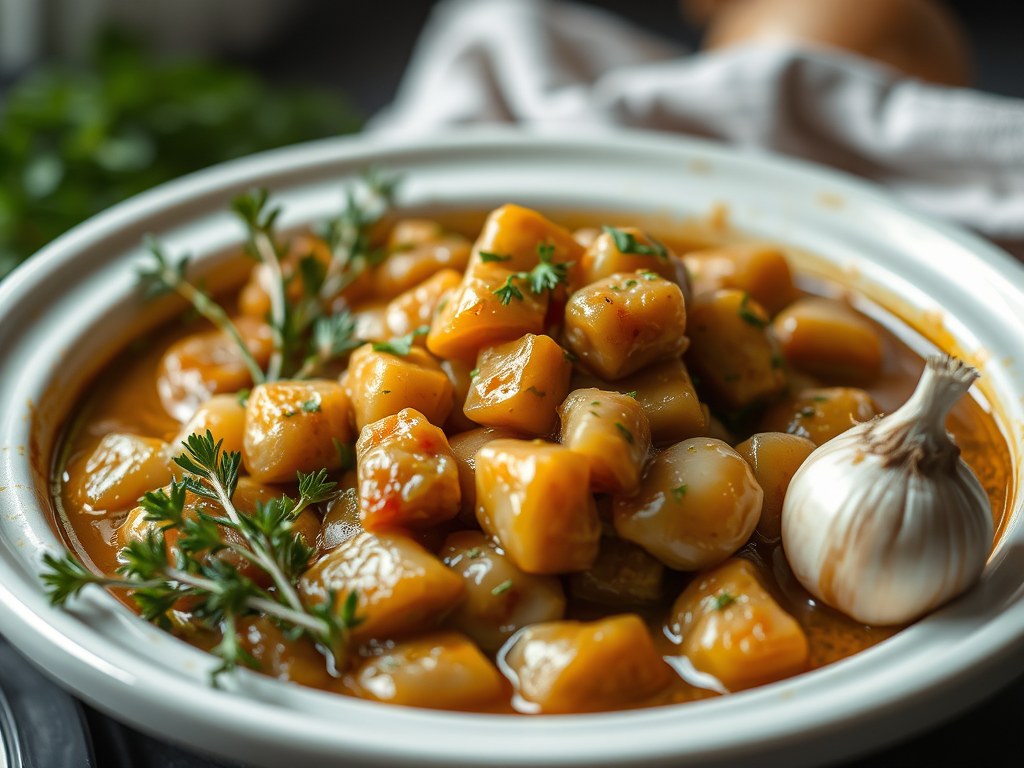 Kippendijen uit de Slow Cooker4, AI-gegenereerde illustratie