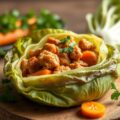 Kippenwit in papillot van kool