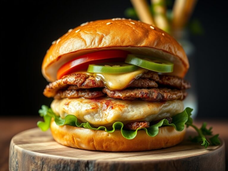 Kipsateburger — AI-gegenereerde illustratie