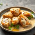 Kipstukjes met knoflook/witte wijnsaus