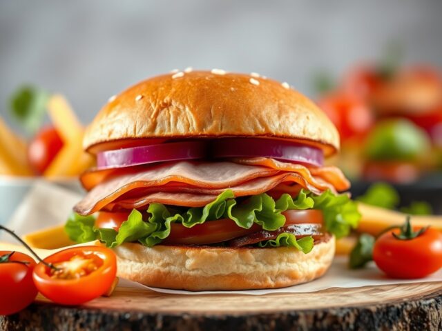Klassieke hamburger met spiegelei — AI-gegenereerde illustratie