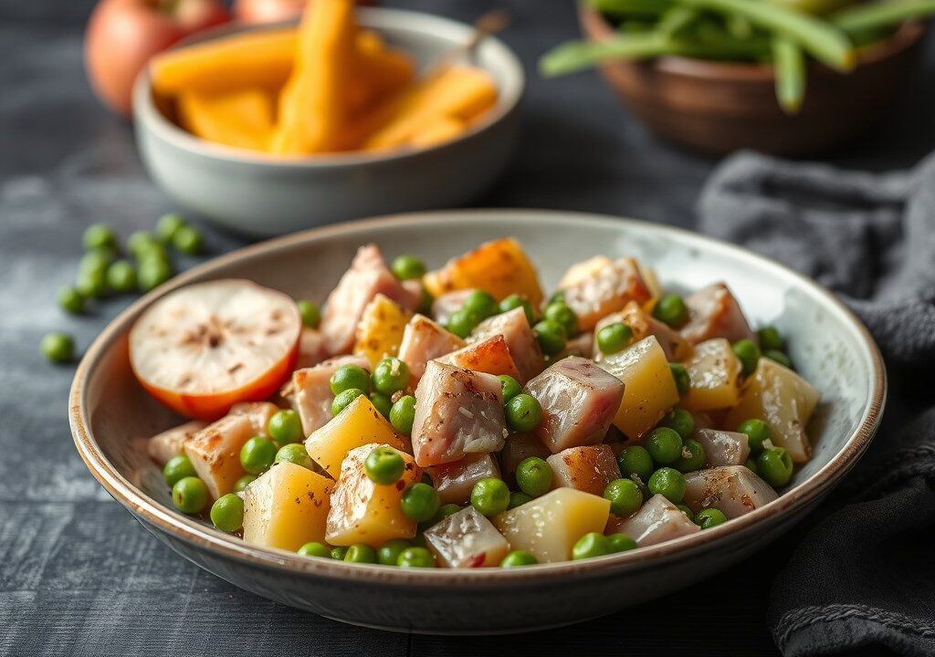Klassieke huzarensalade, AI-gegenereerde illustratie