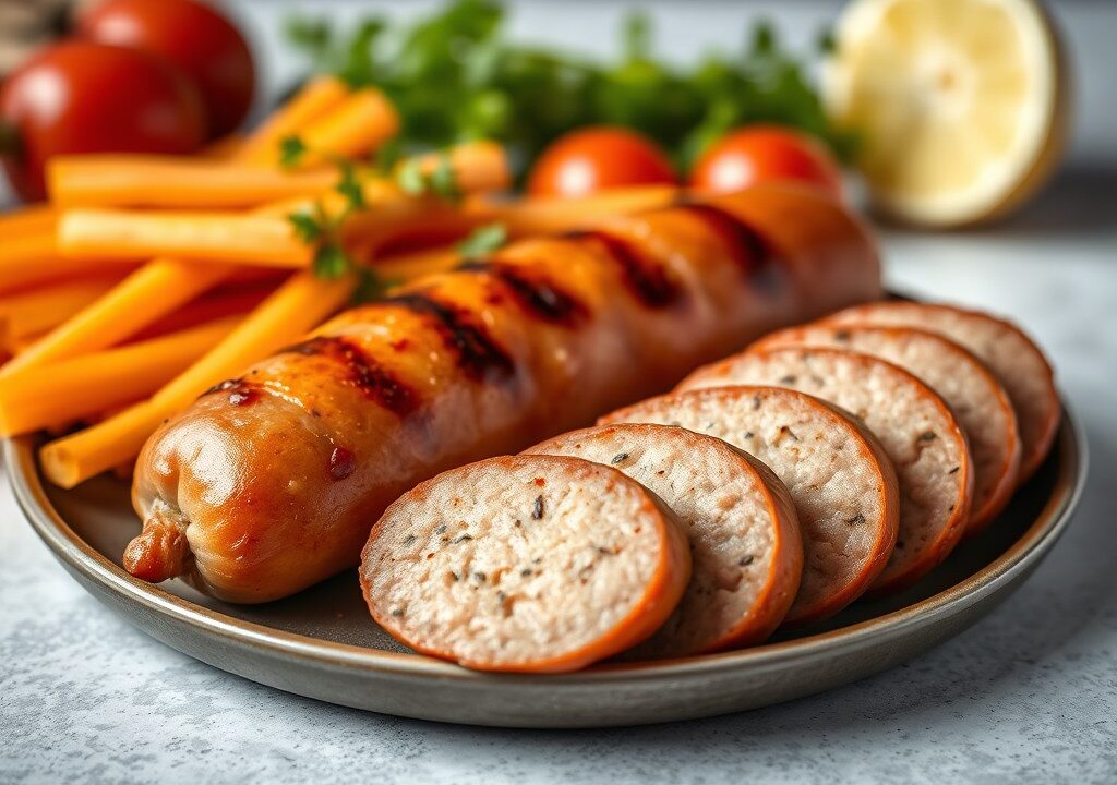 Knapperige verse worst — AI-gegenereerde illustratie