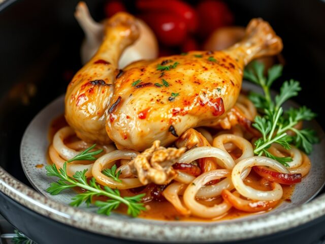 Knoflook-Kip uit de Slowcook Oven — AI-gegenereerde illustratie