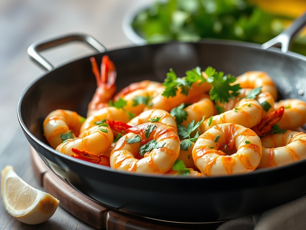 Knoflook-Wijn-Gamba’s, AI-gegenereerde illustratie