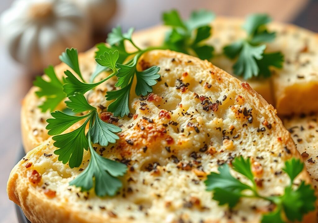 Knoflookbrood — AI-gegenereerde illustratie