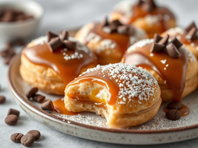 Koekjes met caramel en chocolade — AI-gegenereerde illustratie