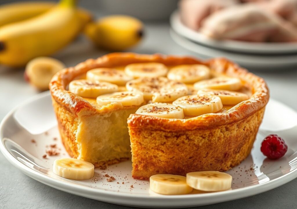 Kokos-bananenpie — AI-gegenereerde illustratie