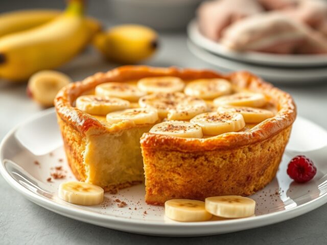 Kokos-bananenpie — AI-gegenereerde illustratie
