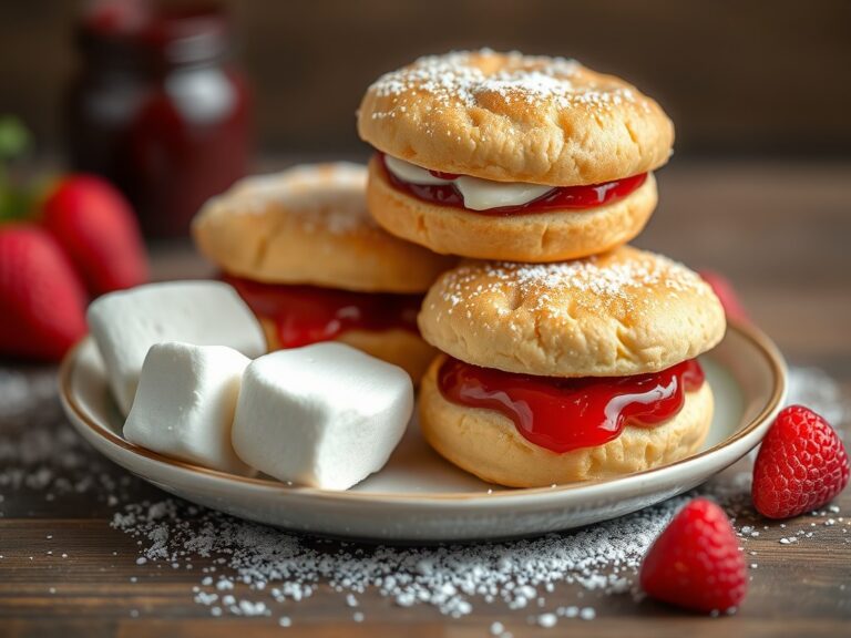 Kokos en jam-sandwichkoekjes — AI-gegenereerde illustratie