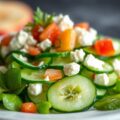 Komkommer Salade met Pomgranaat Appel Pitjes