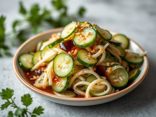 Komkommersalade 1 — AI-gegenereerde illustratie