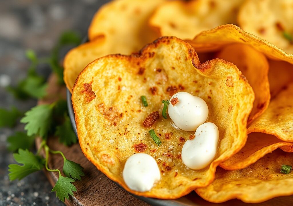 Koolhydraatarme tortillachips — AI-gegenereerde illustratie