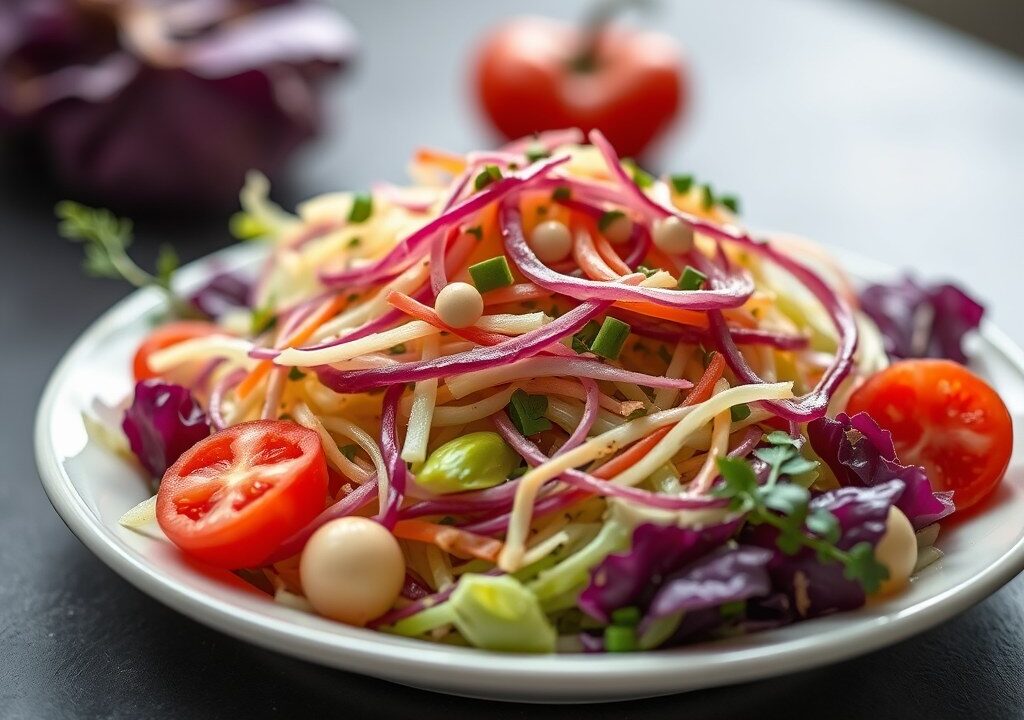 Koolsalade met Karbonade Variatie I, AI-gegenereerde illustratie