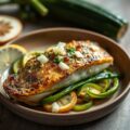 Koolvis met courgette en prei