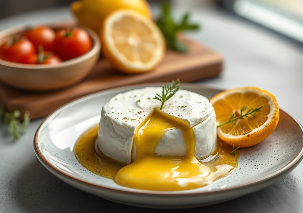Koolvishaasje met camembert — AI-gegenereerde illustratie