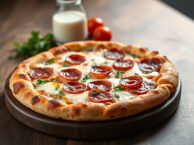 Korstloze pizza — AI-gegenereerde illustratie