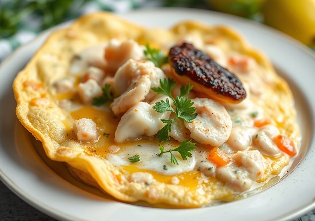 Krab Omelet met Pit, AI-gegenereerde illustratie