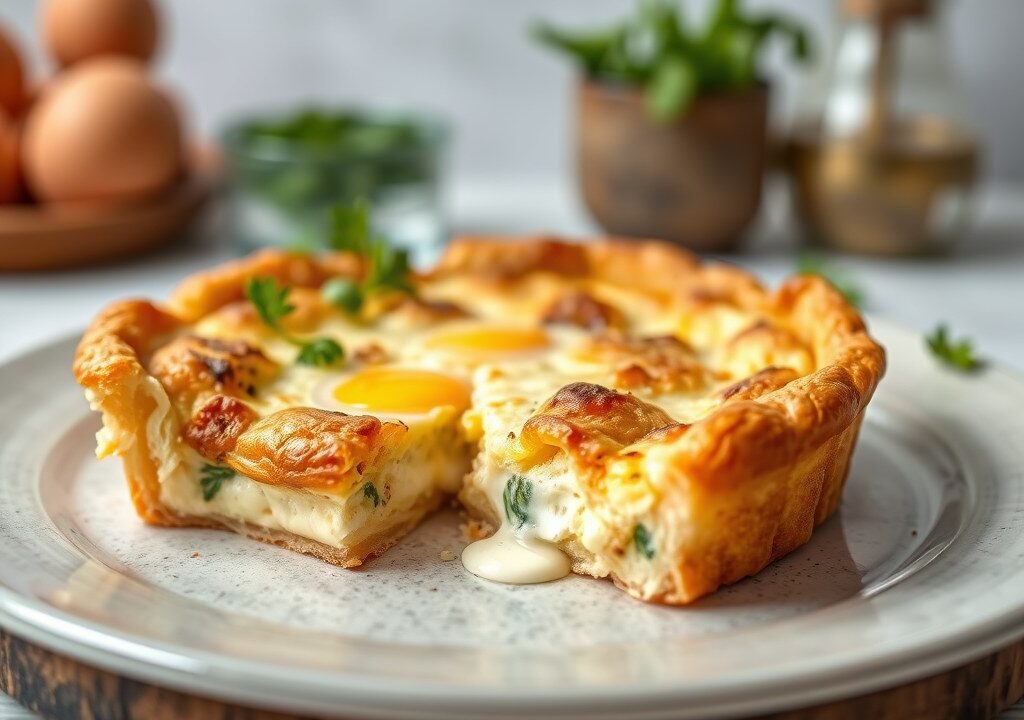 Kruidenquiche — AI-gegenereerde illustratie