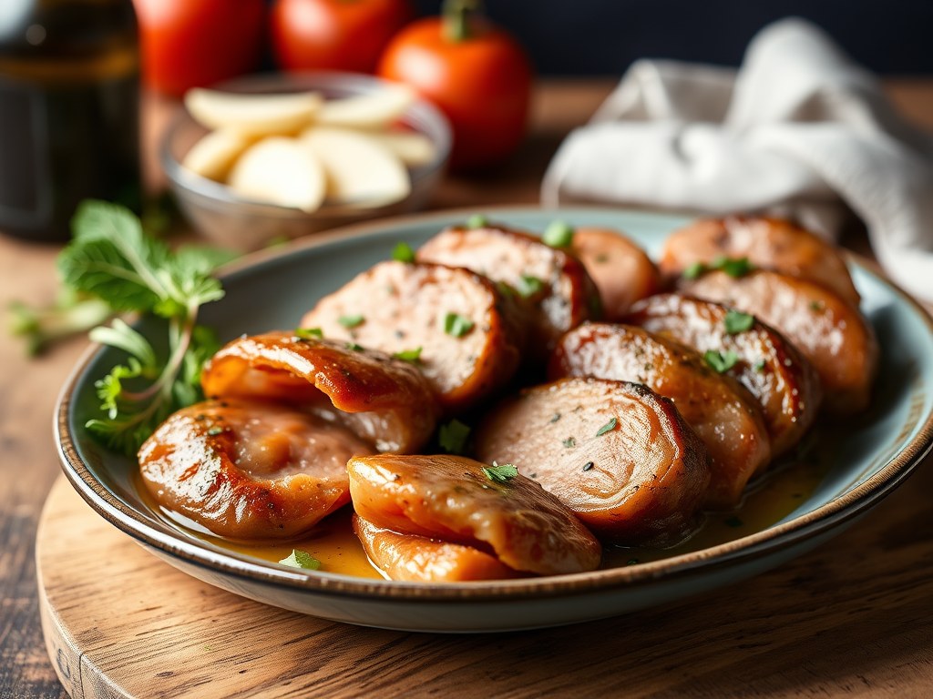 Kwartels met Salie en Parmaham (à la Saltimbocca), AI-gegenereerde illustratie