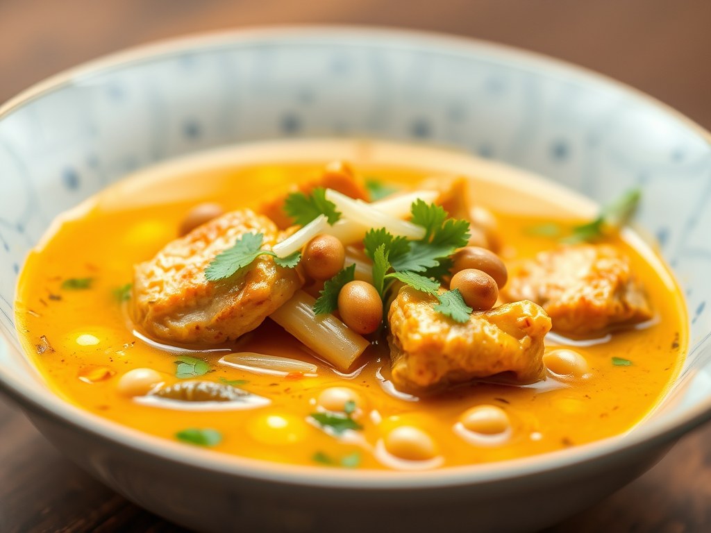 Laksa met Kip-Curry, AI-gegenereerde illustratie