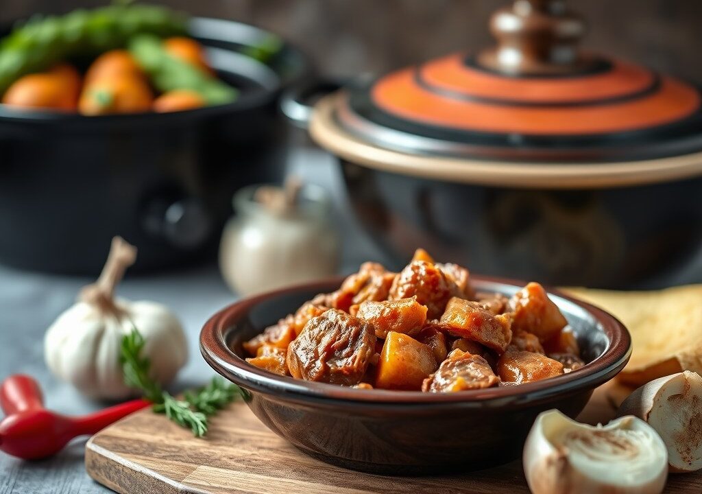 Lams Tajine uit de Slow Cooker, AI-gegenereerde illustratie