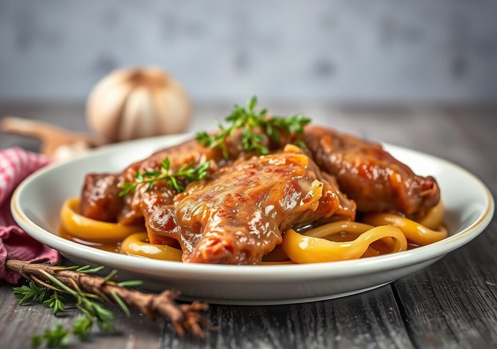 Lamsbout uit de Oven, Langzaam Gegaard, AI-gegenereerde illustratie