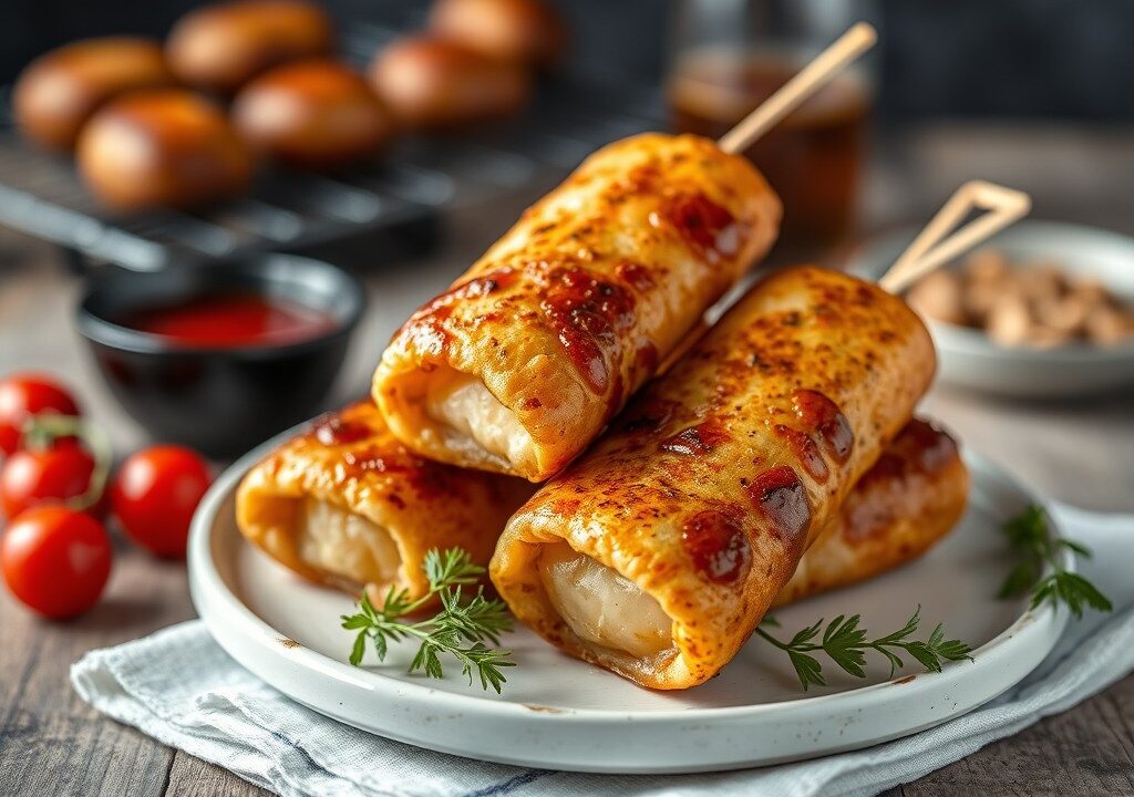 Lamskoteletjes met mosterd+rietsuiker (bbq- grill), AI-gegenereerde illustratie