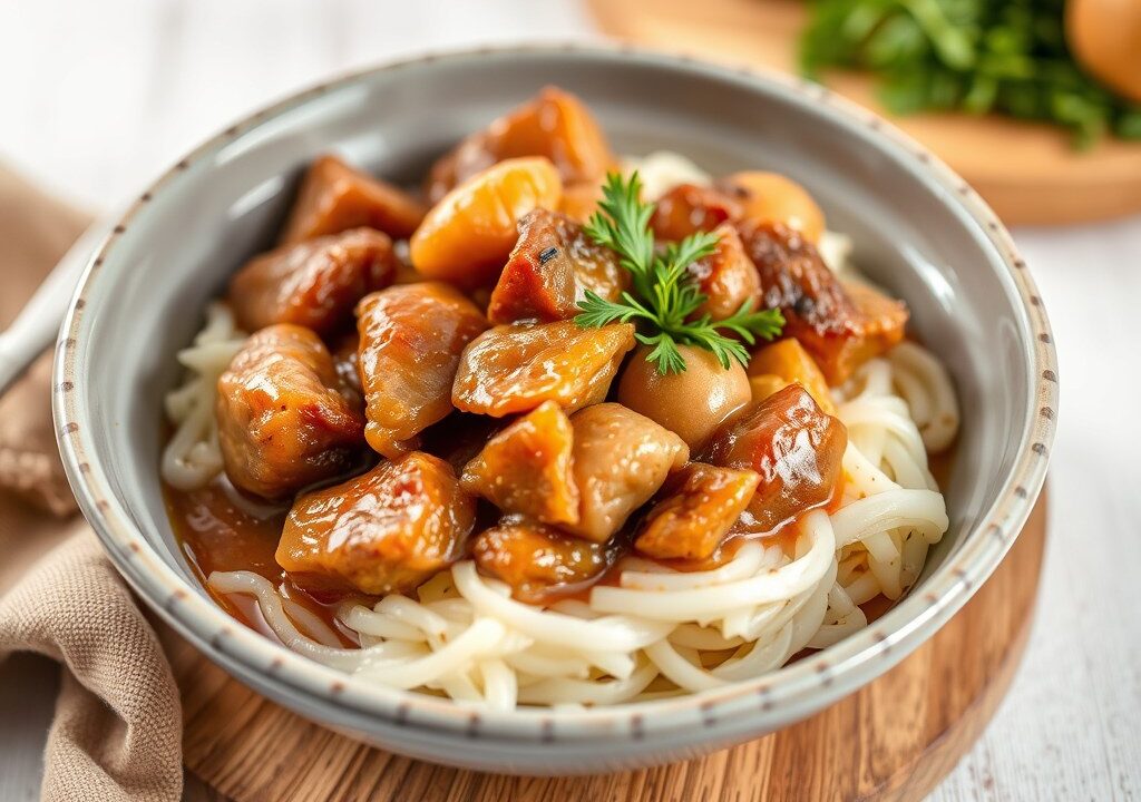 Lamsschenkel uit de Slow Cooker, AI-gegenereerde illustratie