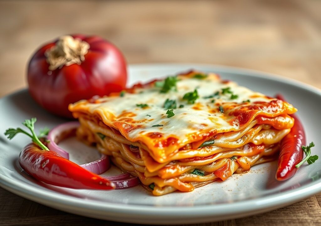 Lasagna gezond, AI-gegenereerde illustratie