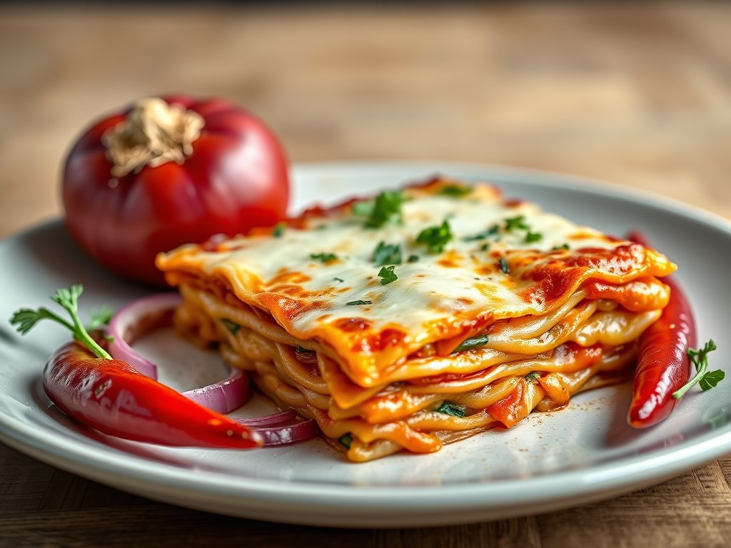 Lasagna gezond, AI-gegenereerde illustratie